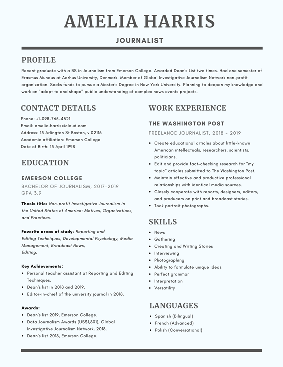 Scholarship Resume Template :: How to Write a Scholarship Resume